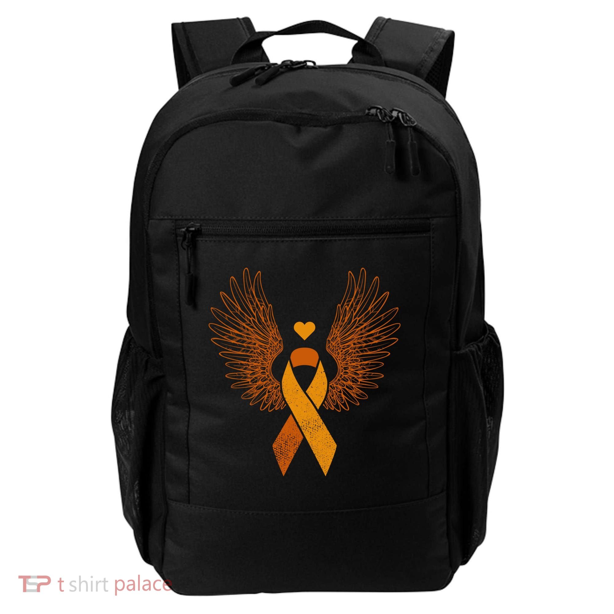 Winged Orange Ribbon Kidney Cancer Awareness Funny Gift Backpack