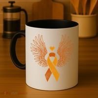 Winged Orange Ribbon Kidney Cancer Awareness Funny Gift Coffee Mug thumb 4
