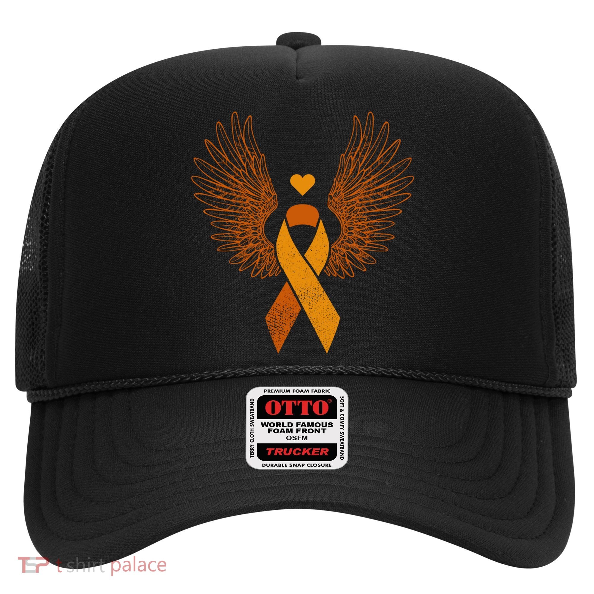 Winged Orange Ribbon Kidney Cancer Awareness Funny Gift Hat