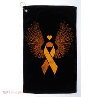 Winged Orange Ribbon Kidney Cancer Awareness Funny Gift Golf Towel thumb 0