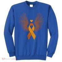 Winged Orange Ribbon Kidney Cancer Awareness Funny Gift Sweatshirt thumb 0