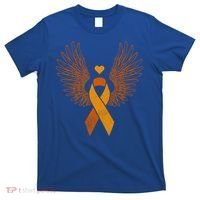 Winged Orange Ribbon Kidney Cancer Awareness Funny Gift T-Shirt thumb 0