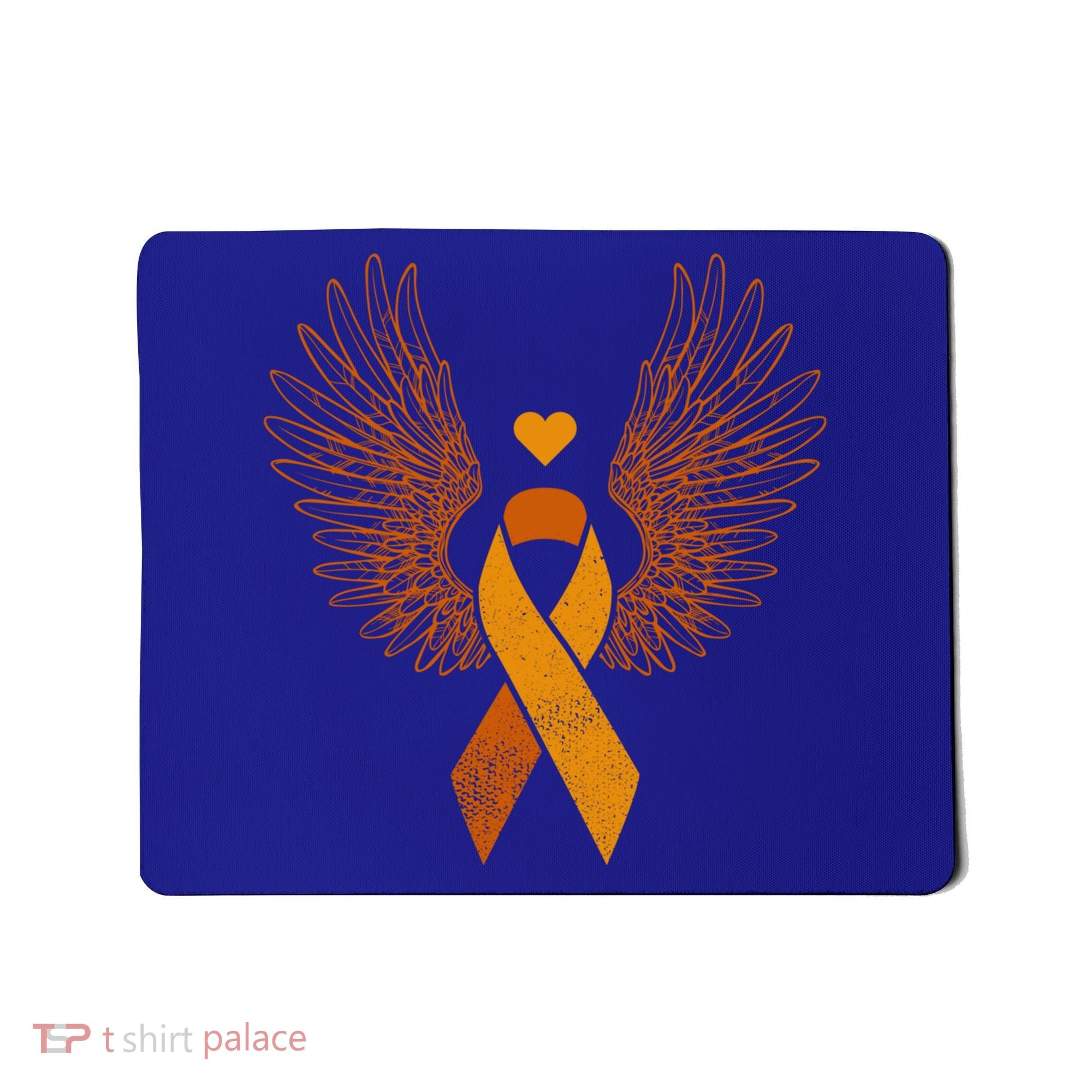 Winged Orange Ribbon Kidney Cancer Awareness Funny Gift Mousepad