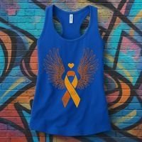 Winged Orange Ribbon Kidney Cancer Awareness Funny Gift Women's Tank Top thumb 3