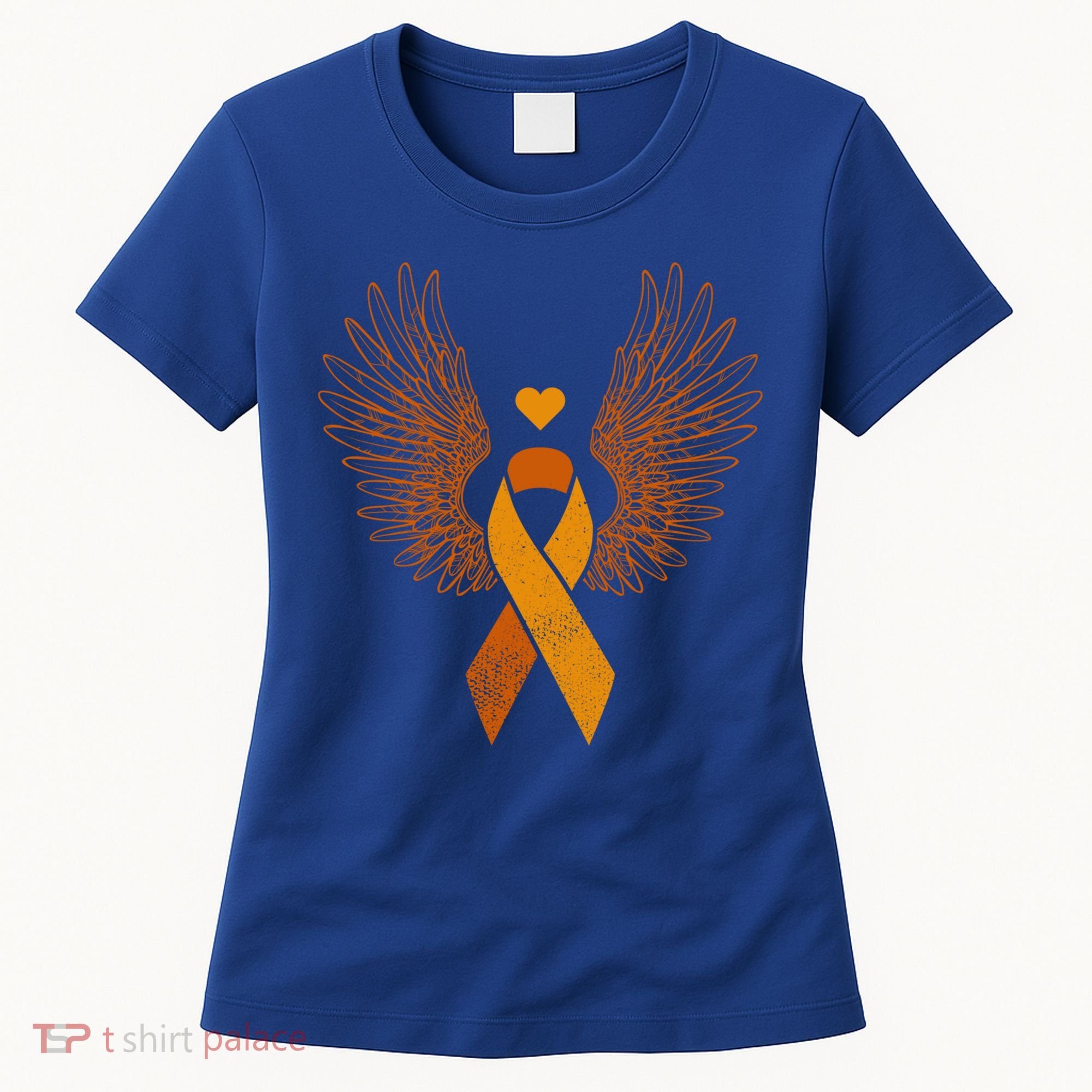Winged Orange Ribbon Kidney Cancer Awareness Funny Gift Women's T-Shirt