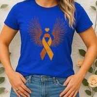 Winged Orange Ribbon Kidney Cancer Awareness Funny Gift Women's T-Shirt thumb 2
