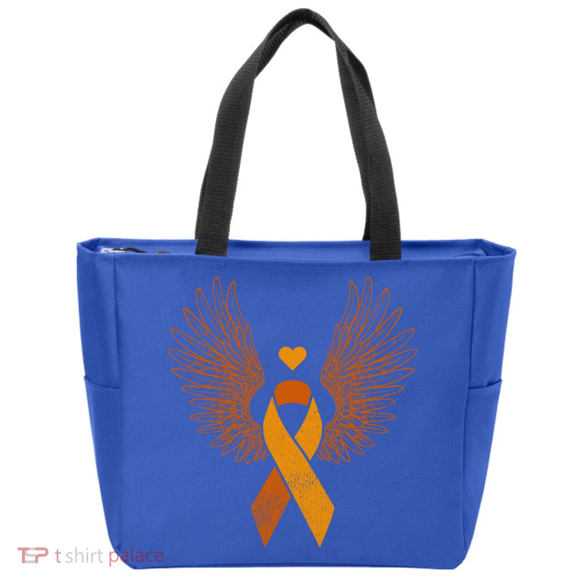Winged Orange Ribbon Kidney Cancer Awareness Funny Gift Tote Bag