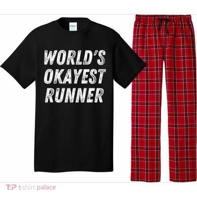 World's Okayest Runner Funny Running 5k Marathon Distance Meaningful Gift Pajama Set