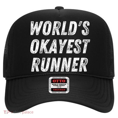 World's Okayest Runner Funny Running 5k Marathon Distance Meaningful Gift Hat