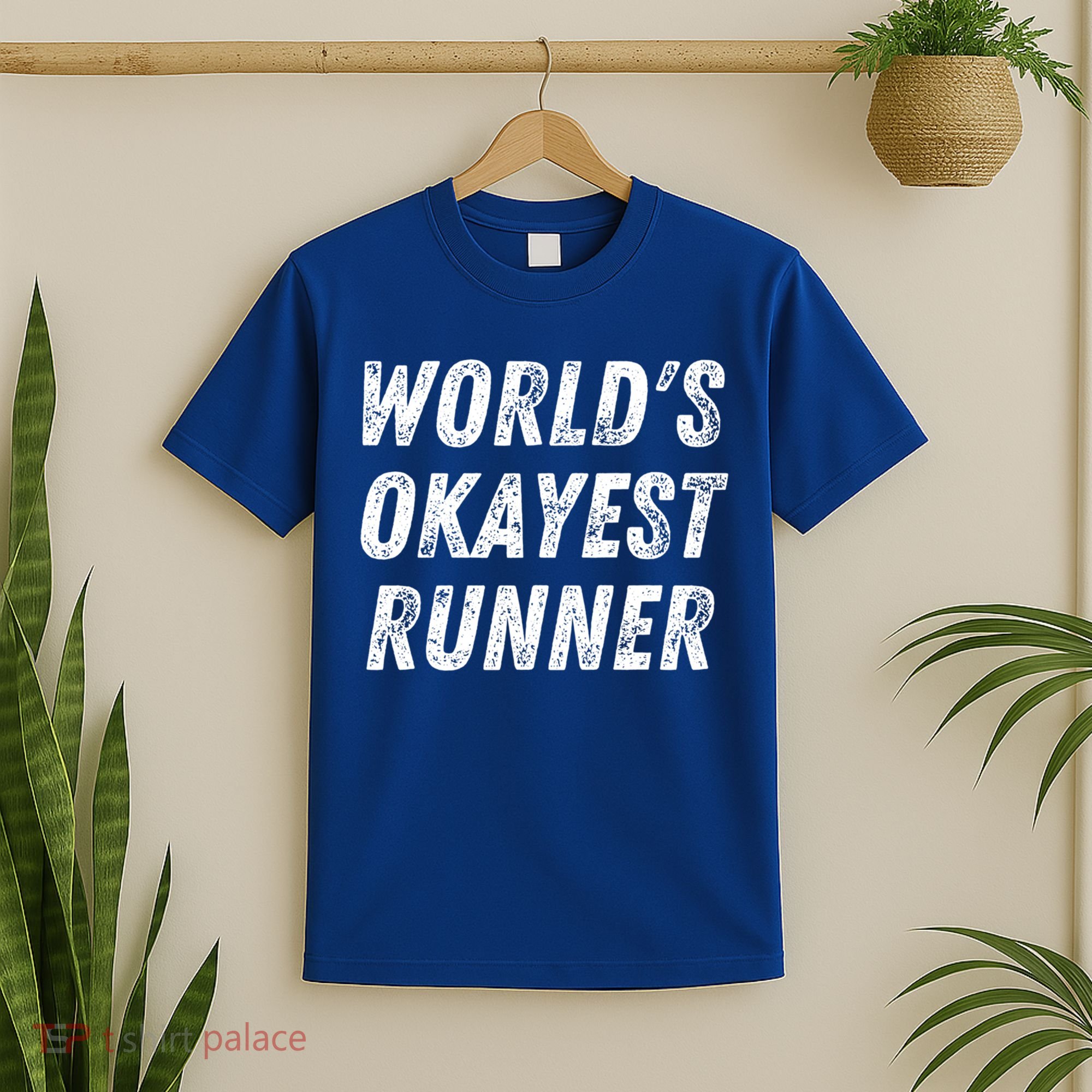 World's Okayest Runner Funny Running 5k Marathon Distance Meaningful Gift T-Shirt