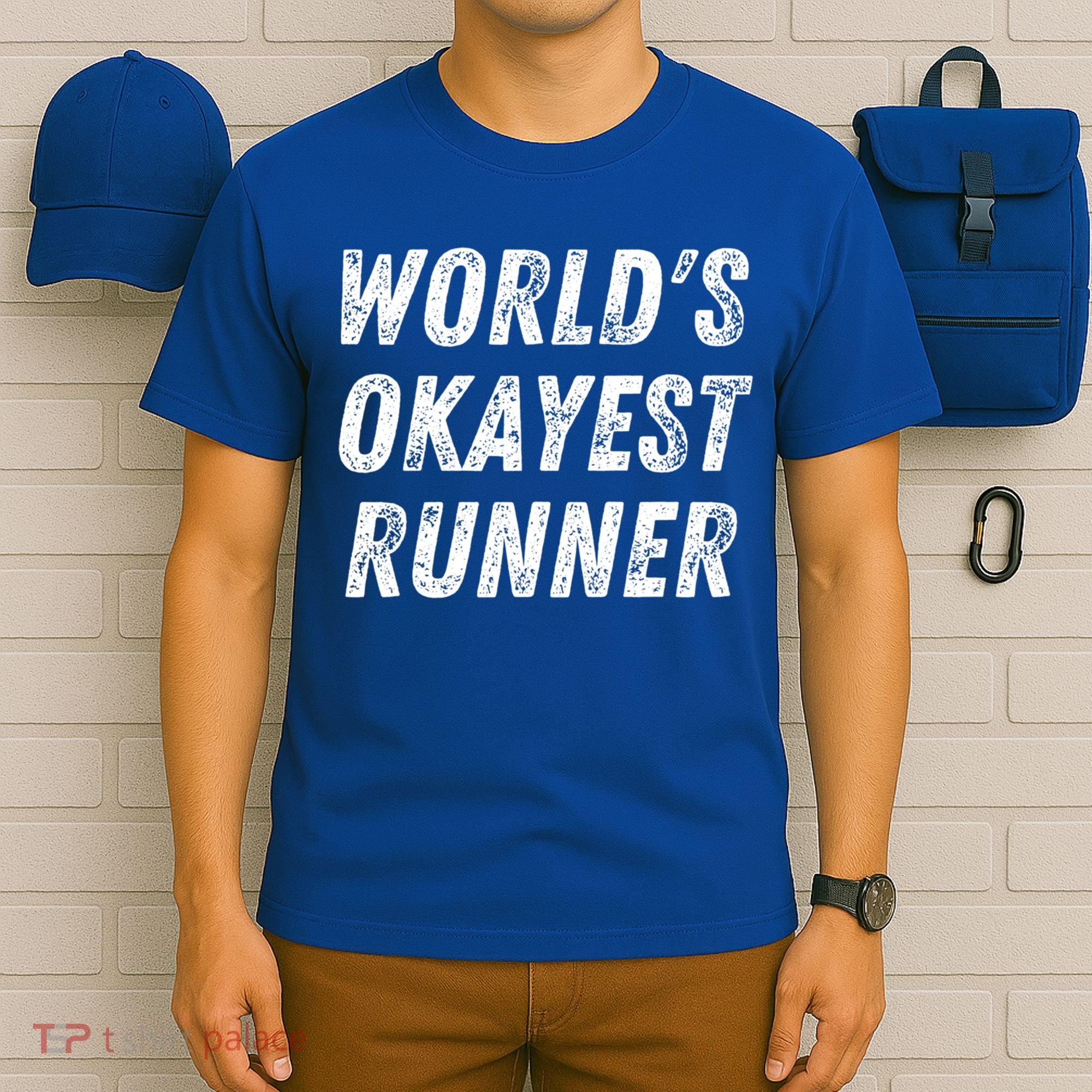 World's Okayest Runner Funny Running 5k Marathon Distance Meaningful Gift T-Shirt