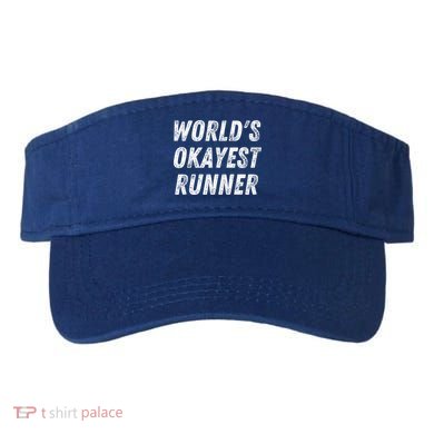 World's Okayest Runner Funny Running 5k Marathon Distance Meaningful Gift Visor