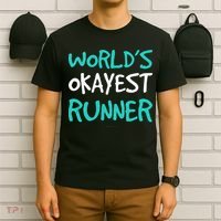 Worlds Okayest Runner . Funny Running Runner Tanks T-Shirt thumb 6
