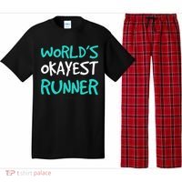 Worlds Okayest Runner . Funny Running Runner Tanks Pajama Set thumb 0
