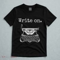 Write On. Retro Typewriter Funny Novelty Writing Writers Pun T-Shirt thumb 5