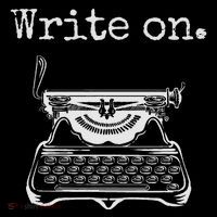 Write On. Retro Typewriter Funny Novelty Writing Writers Pun T-Shirt thumb 7