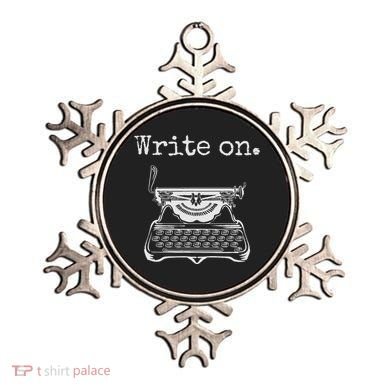 Write On. Retro Typewriter Funny Novelty Writing Writers Pun Ornament