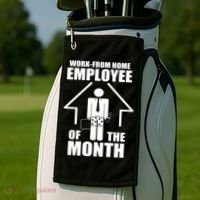Work From Home Employee Of The Month Golf Towel thumb 2