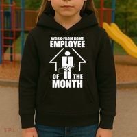 Work From Home Employee Of The Month Kids Hoodie thumb 3