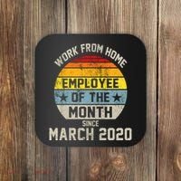Work From Home Employee Of The Month Funny Pandemic Coaster thumb 0