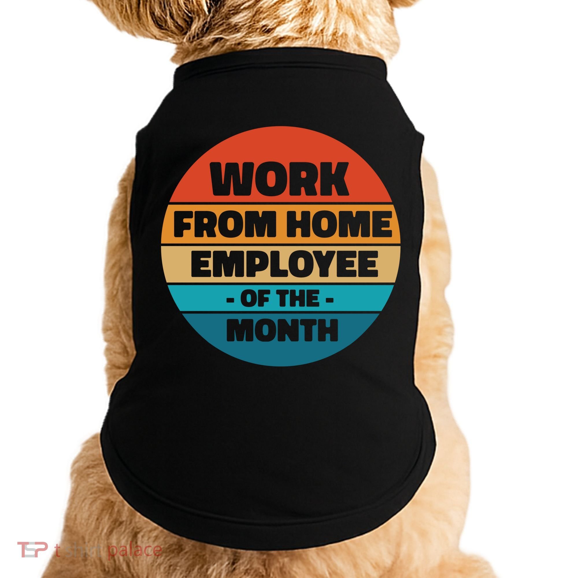 Work From Home Employee Of The Month Retro Doggie Tank