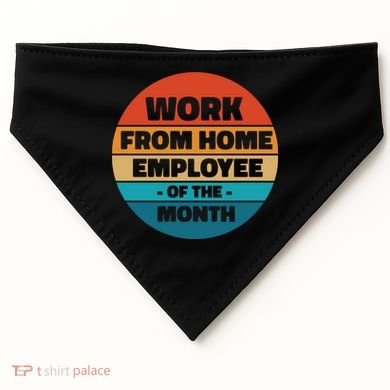 Work From Home Employee Of The Month Retro USA-Made Doggie Bandana