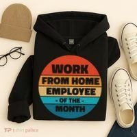 Work From Home Employee Of The Month Retro Hoodie thumb 4