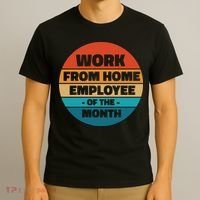 Work From Home Employee Of The Month Retro T-Shirt thumb 3