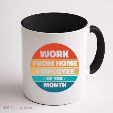 Work From Home Employee Of The Month Retro Coffee Mug back