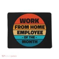 Work From Home Employee Of The Month Retro Mousepad thumb 0
