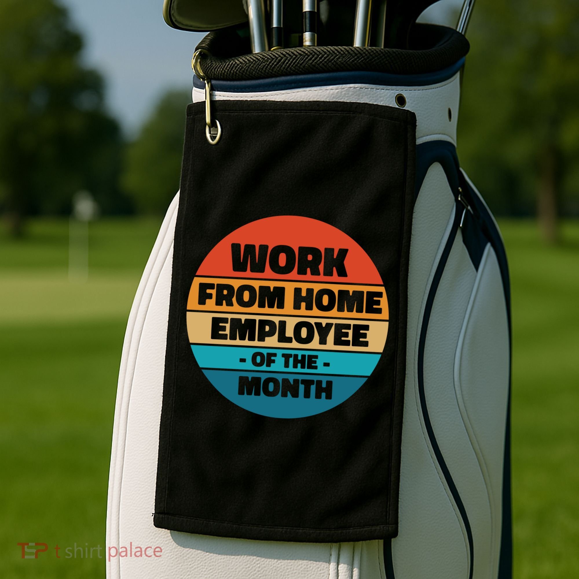Work From Home Employee Of The Month Retro Golf Towel