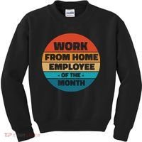 Work From Home Employee Of The Month Retro Kids Sweatshirt thumb 0