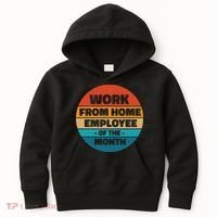 Work From Home Employee Of The Month Retro Kids Hoodie thumb 0
