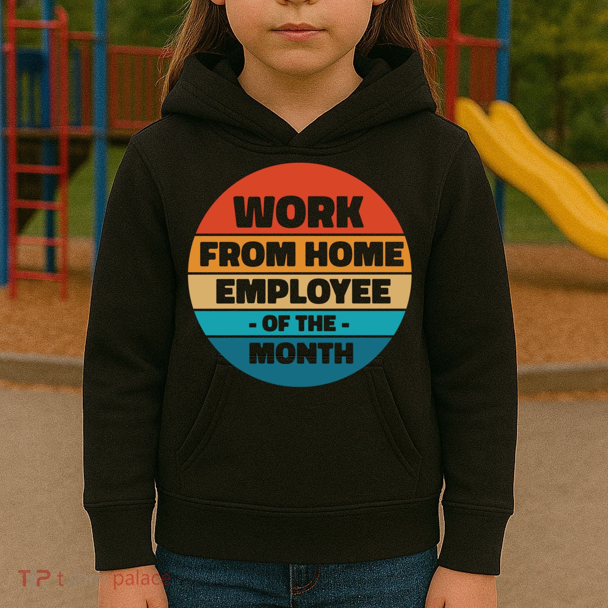 Work From Home Employee Of The Month Retro Kids Hoodie