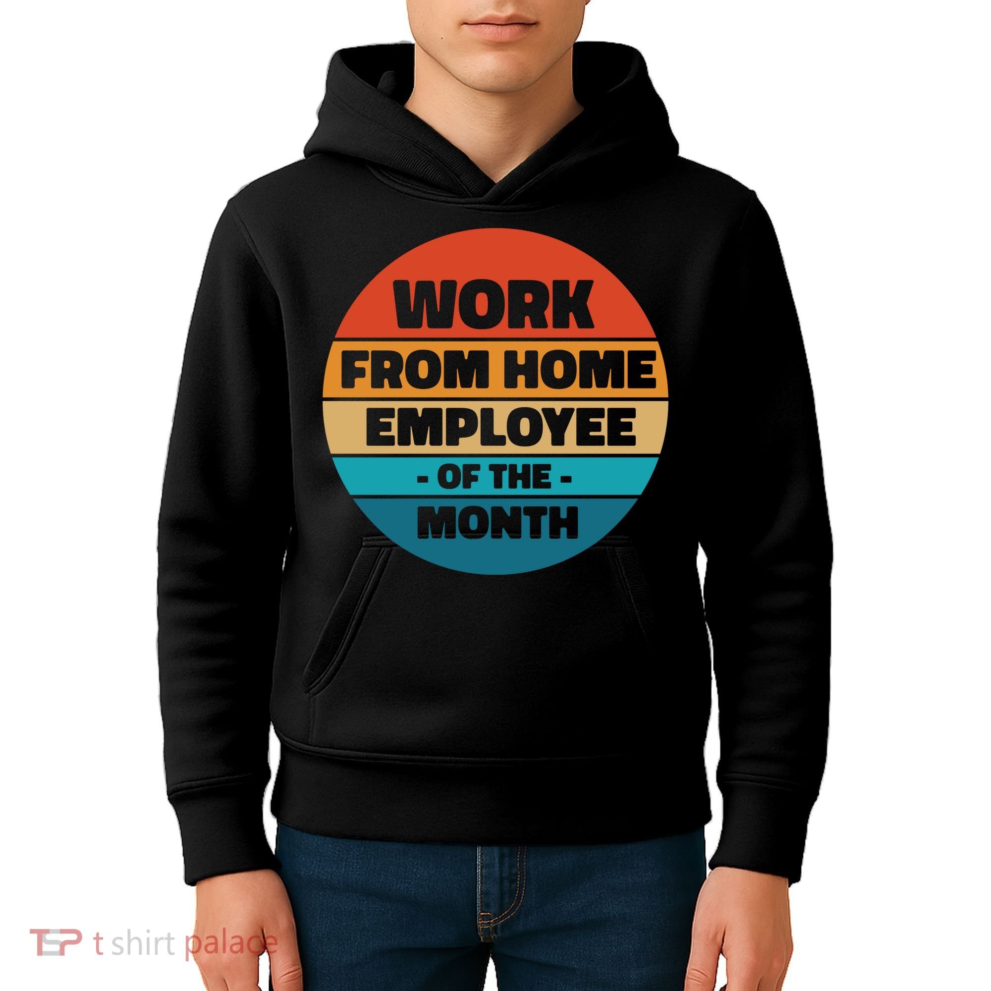 Work From Home Employee Of The Month Retro Kids Hoodie
