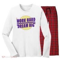 Work Hard Dream Big Women's Long Sleeve Flannel Pajama Set  thumb 0