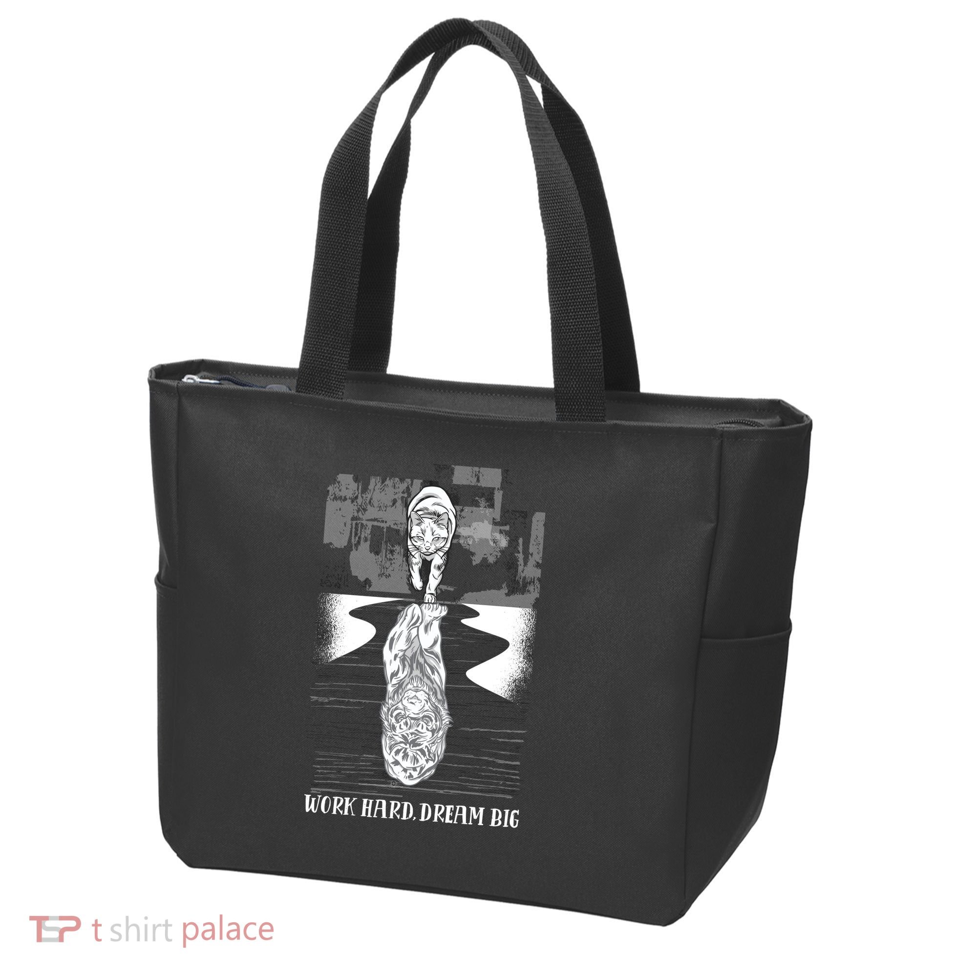 Work Hard Dream Big Tiger Tote Bag