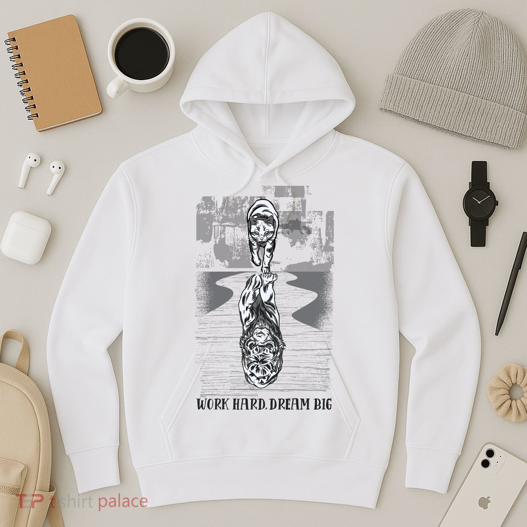 Work Hard Dream Big Tiger Hoodie