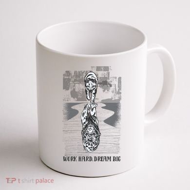 Work Hard Dream Big Tiger Coffee Mug back