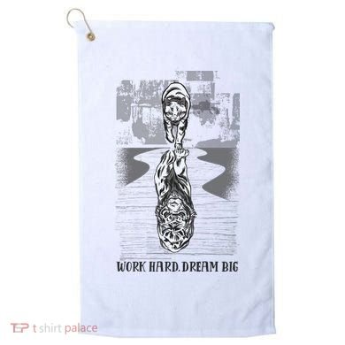 Work Hard Dream Big Tiger Golf Towel