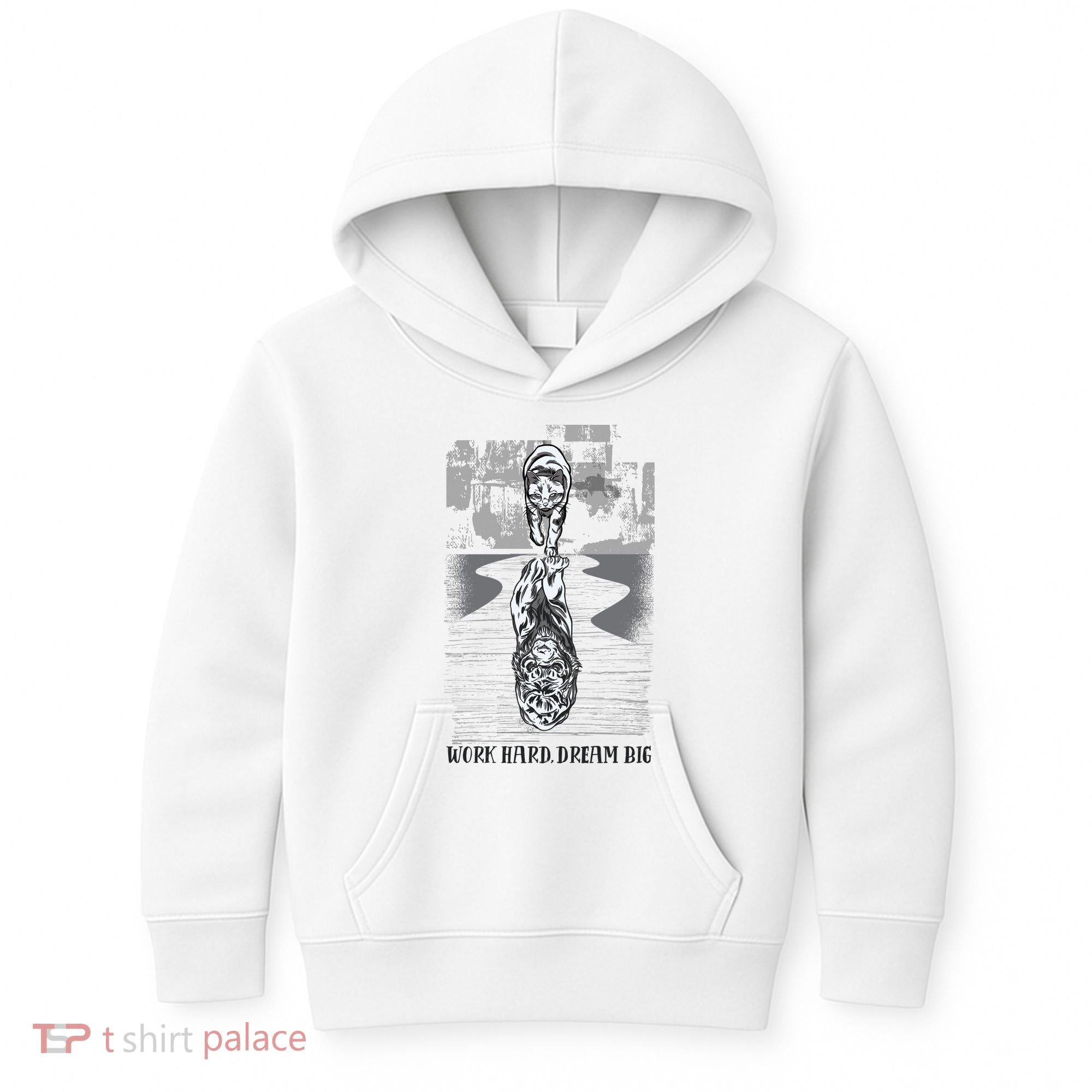 Work Hard Dream Big Tiger Kids Hoodie