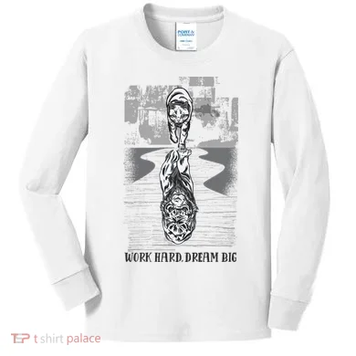 Work Hard Dream Big Tiger Kids Long Sleeve Shirt