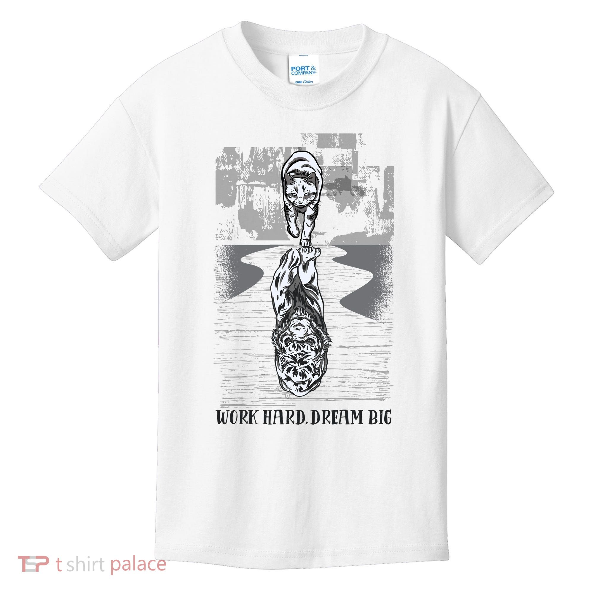 Work Hard Dream Big Tiger Kids T-Shirt