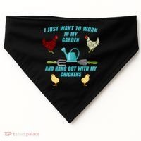 Work In My Garden Hang Out With My Chickens USA-Made Doggie Bandana thumb 0