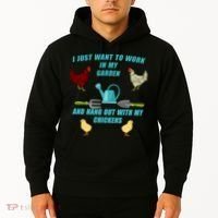 Work In My Garden Hang Out With My Chickens Hoodie thumb 2