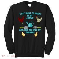 Work In My Garden Hang Out With My Chickens Sweatshirt thumb 0