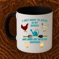 Work In My Garden Hang Out With My Chickens Coffee Mug thumb 2