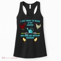Work In My Garden Hang Out With My Chickens Women's Tank Top thumb 0
