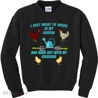 Work In My Garden Hang Out With My Chickens Kids Sweatshirt thumb 0