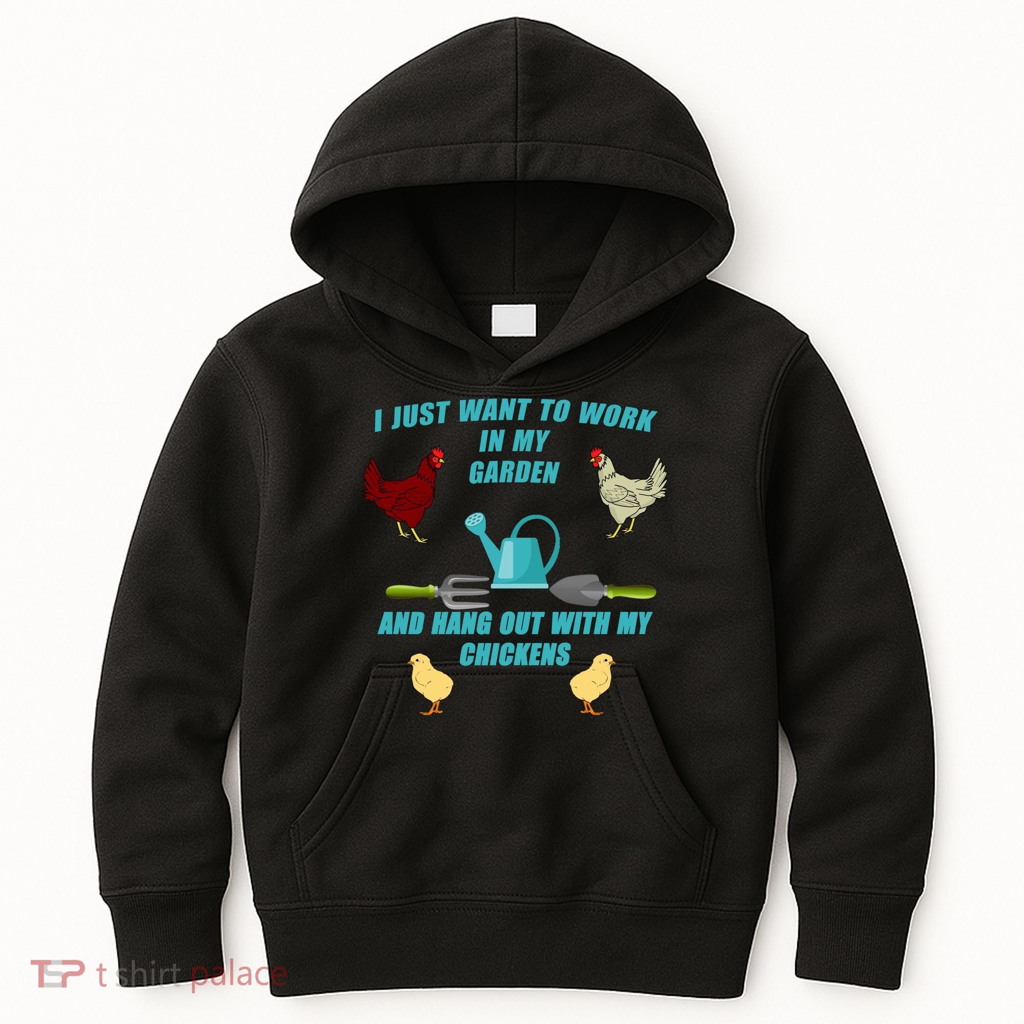 Work In My Garden Hang Out With My Chickens Kids Hoodie